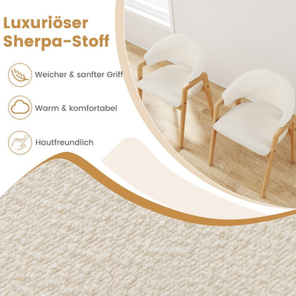 Moderne Esszimmerstühle 2er-Set, gepolsterter Sitz, Weiß