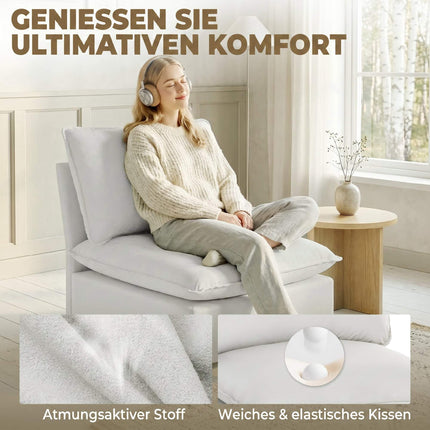 Modern Grey Leathaire Accent Chair, Wide Deep Seat, Easy Assembly