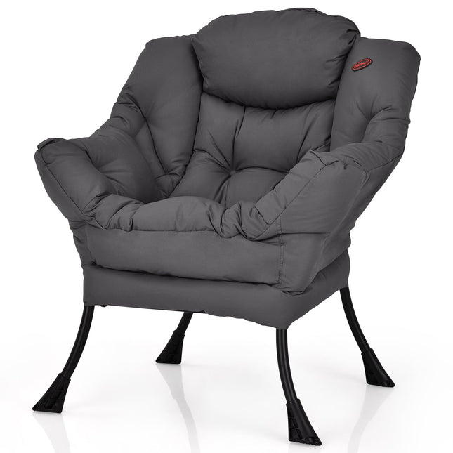 Moderner Relaxsessel mit Armlehnen und Seitentasche, Grau