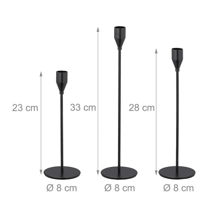 Modern candlesticks in a set of 3