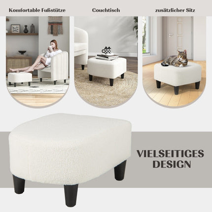 Moderne ronde fauteuil met voetenbankje, gestoffeerde clubfauteuil met voetenbankje in beige