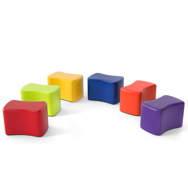 Modulare Kinderhocker, 6 bunte Kunstlederbezüge