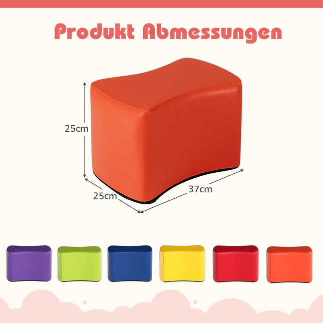 Modulare Kinderhocker, 6 bunte Kunstlederbezüge