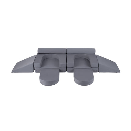 Modulares Spielsofa für Kinder, 10-teiliges Schaumstoffset, Grau