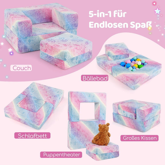 Modulares Kindersofa – im Dunkeln leuchtende Spielcouch, 71x53x34,5 cm