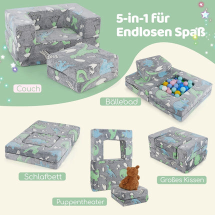 Modulares Kindersofa – im Dunkeln leuchtende Spielcouch, 71x53x34.5 cm