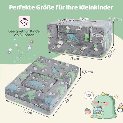 Modulares Kindersofa – im Dunkeln leuchtende Spielcouch, 71x53x34.5 cm