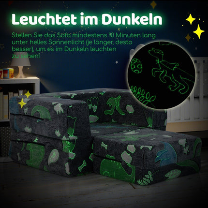Modulares Kindersofa – im Dunkeln leuchtende Spielcouch, 71x53x34.5 cm