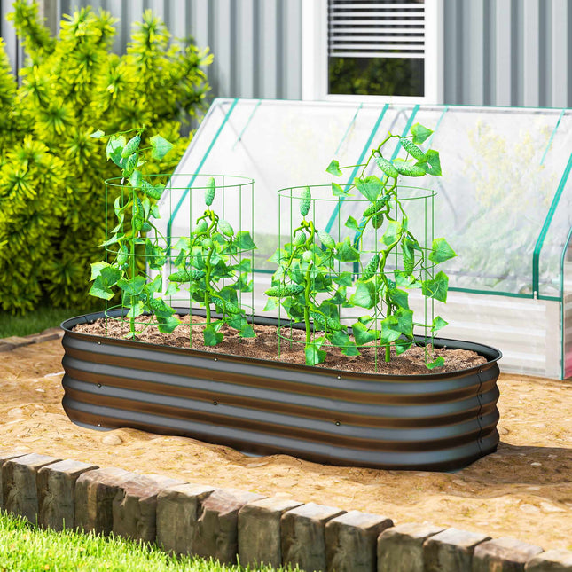 Modulares Hochbeet, verzinkter Stahl, 150x62x30 cm