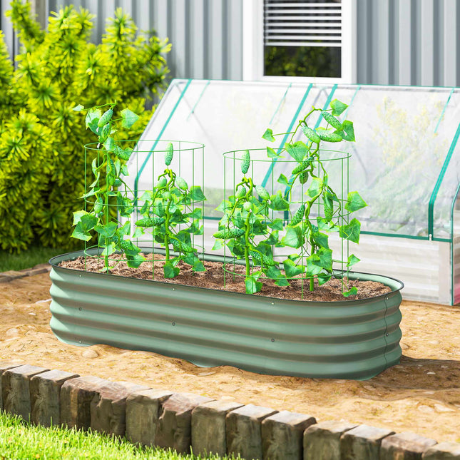 Modulares Hochbeet, Metall, offener Boden, 150x62x30 cm