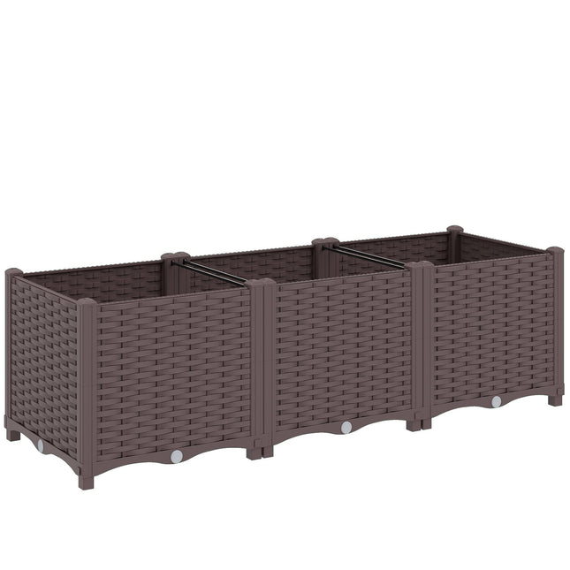 Modulares Hochbeet mit Selbstbewässerungssystem, 120x40x37cm