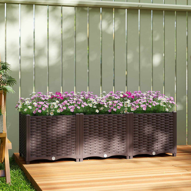 Modulares Hochbeet mit Selbstbewässerungssystem, 120x40x37cm