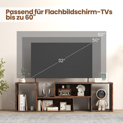 Modular TV Stand with L-Shaped Shelves for 60" TVs