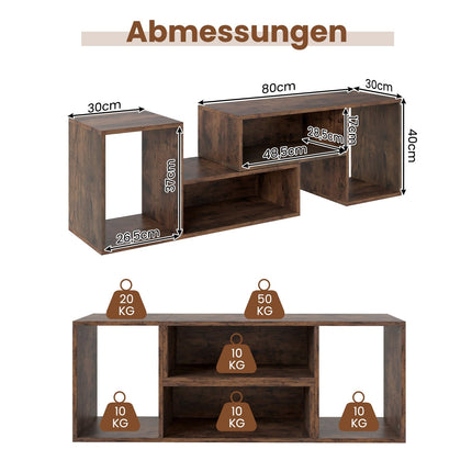 Modular TV Stand with L-Shaped Shelves for 60" TVs