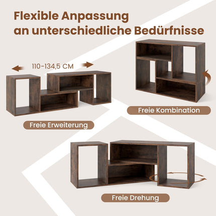 Modular TV Stand with L-Shaped Shelves for 60" TVs