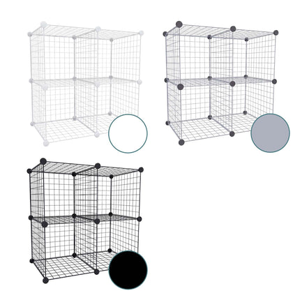 Modulares Drahtgitterregal, Metall, Klick-System