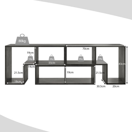 Modulares TV-Möbelset aus Holz, 3-teilig, für Fernseher bis 65 Zoll
