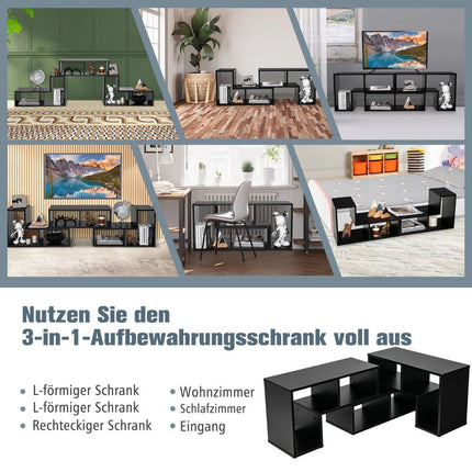 Modular Wooden TV Stand, 3-Piece, Fits TVs Up to 65""