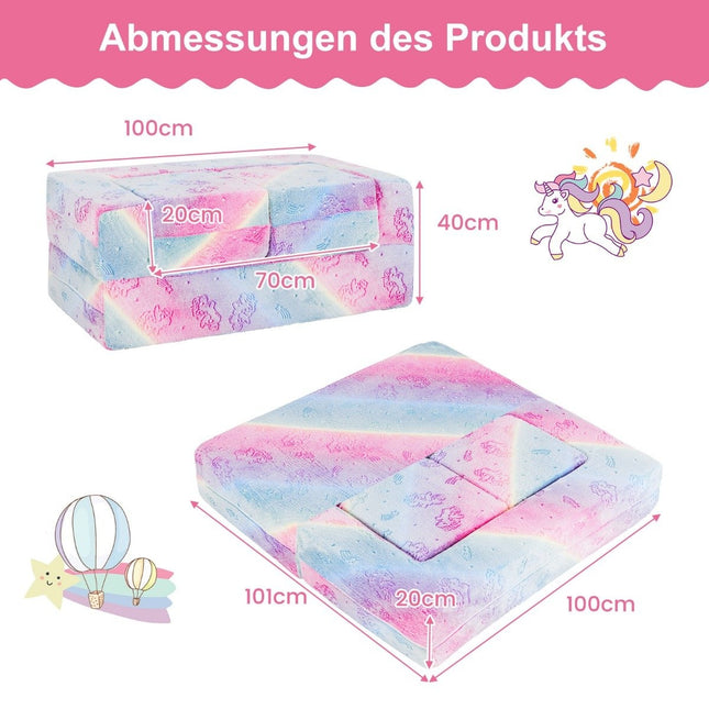 Modulares Kindersofa Glow in the Dark Spielsofa Modulares Sofa Einhorn