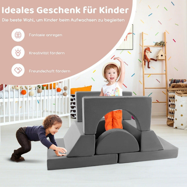 Modulares Kindersofa, Spielsofa, Modulsofa mit abnehmbarem Bezug, 105,5 x 101 x 48 cm, grau
