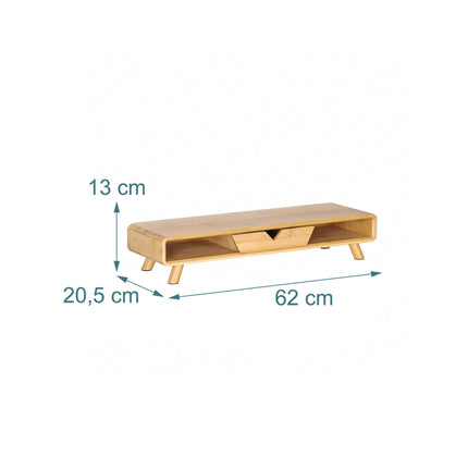 Monitor Riser with Drawer – Bamboo, Ergonomic Design