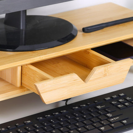 Monitor Riser with Drawer – Bamboo, Ergonomic Design