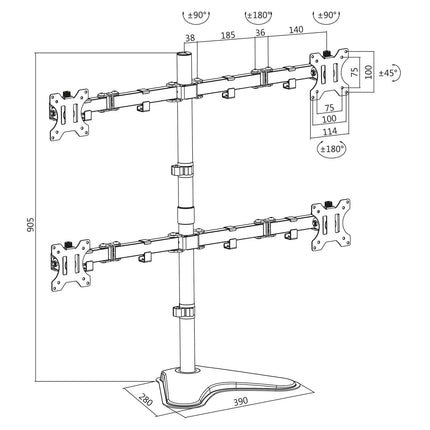 Monitor stand/foot Quad 13-32"