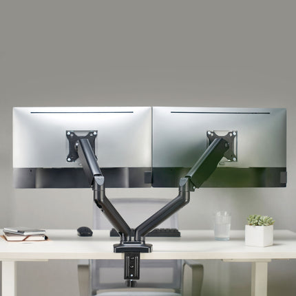 Držák monitoru dvojitý s pružinou 17"-32", černá