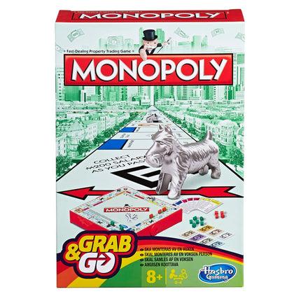 Monopoly Reise-Edition Grab&Go (Finnische und Schwedische Sprachausgabe)