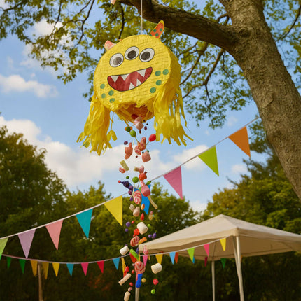 Monster Piñata-Set mit Stock & Maske – 3-äugiges Design