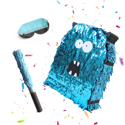 Monster Piñata mit Stock und Augenmasken-Set
