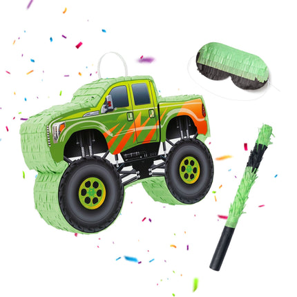 Monster Truck Piñata-Set – Stock und Augenbinde inklusive