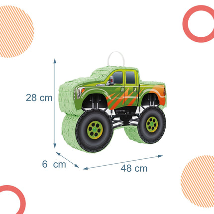 Monster Truck Piñata-Set – Stock und Augenbinde inklusive