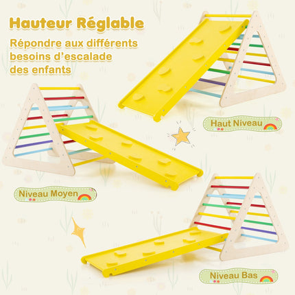 Montessori 5-In-1 Wooden Climbing Set With Slide, 60 kg