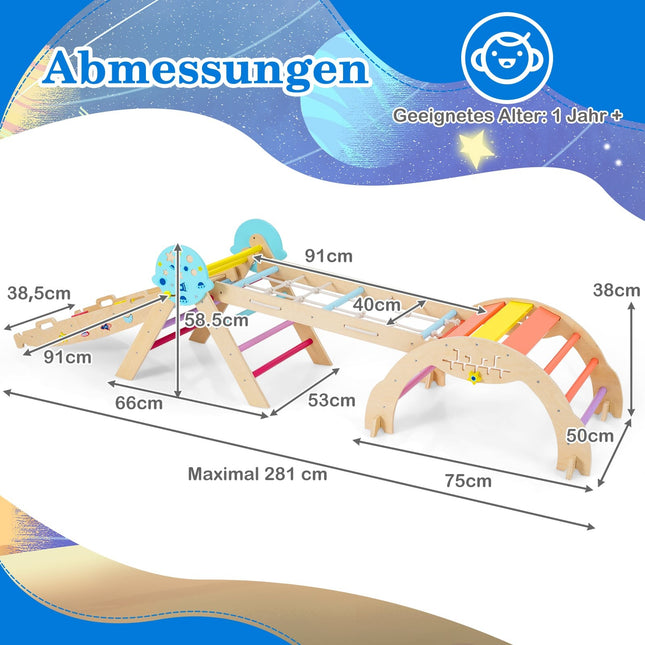 Montessori 9-in-1 Kletterset mit Rutsche & Rampe