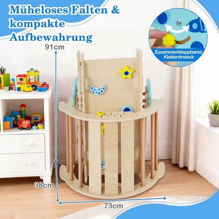 Montessori 9-in-1 Kletterset aus Holz mit Rutsche & Rampe