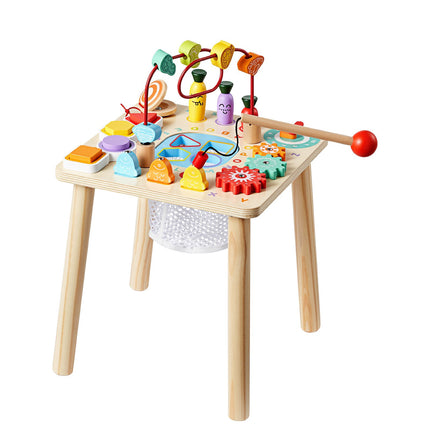 Montessori Activity Table, 8-in-1 Wooden, 6-36 Months