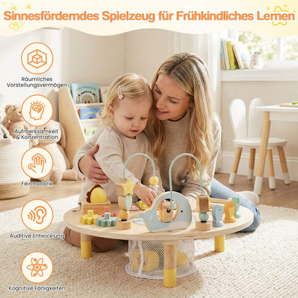 Montessori-activiteitentafel voor peuters, 7-in-1 houten speelgoed