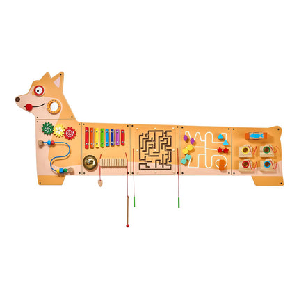 Montessori Activity Wall Busy Board, 12 Games, Puppy