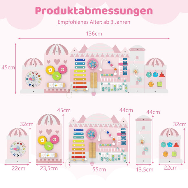 Montessori Aktivitätswand für Kinder, 11-in-1 Holzspielzeug