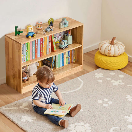 Montessori Bookshelf, 870mm Wide, 2-Tier, Brown