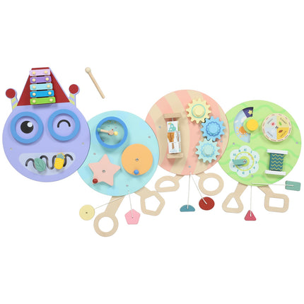 Montessori-Motoriktafel – 7-in-1 Wandspielzeug, Xylophon, Zahnräder, 108 cm