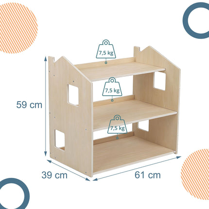 Montessori Kinderbücherregal, Bücherregal in Hausform