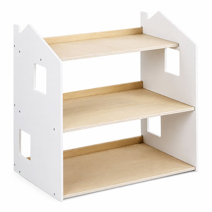 Montessori Kinderbücherregal, Hausförmiges Regal, MDF