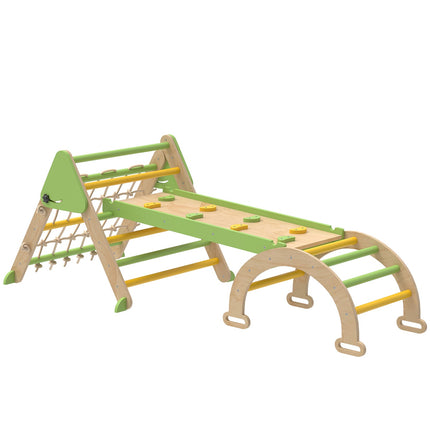Montessori vnitřní lezecká sada 8v1 – trojúhelník, oblouk, skluzavka