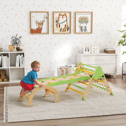 Montessori vnitřní lezecká sada 8v1 – trojúhelník, oblouk, skluzavka