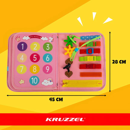 Montessori senzorická kniha pro děti, aktivity 7v1