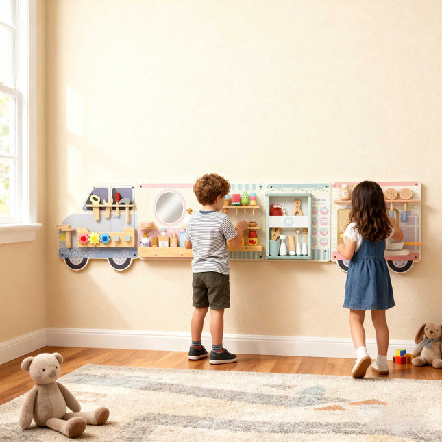 Montessori Truck Wall Busy Board, 163.8 cm, Age 3+