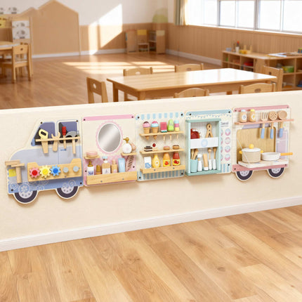 Montessori LKW-Wand-Aktivitätstafel, 163,8 cm, ab 3 Jahren