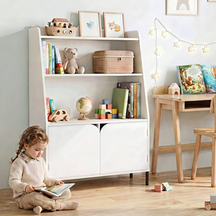 Montessori Wooden Children's Shelf, White, 3 Compartments